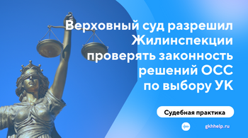 Верховный суд разрешил Жилинспекции проверять законность решений ОСС по выбору УК