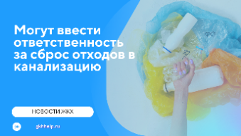 Могут ввести ответственность за сброс бытовых отходов в канализацию